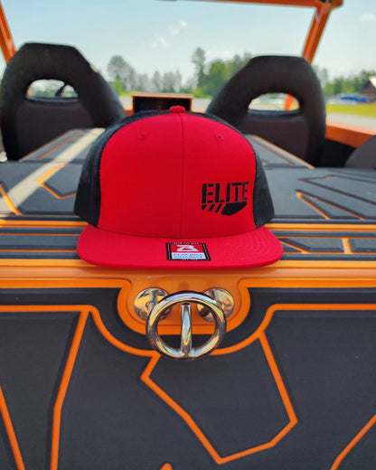 Elite Flat Bill Snapback Hat Red